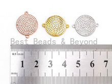 Load image into Gallery viewer, CZ Micro Pave Clear Round Disc Connector, SKU#A84