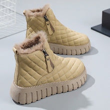 Load image into Gallery viewer, Women's Plaid Platform Ankle Boots | Side Zipper Plush Lined Snow Boots
