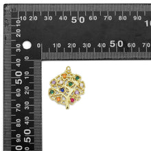Load image into Gallery viewer, Gold Colorful CZ Heart Tree Charm, Sku#LD423