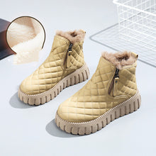 Load image into Gallery viewer, Women's Plaid Platform Ankle Boots | Side Zipper Plush Lined Snow Boots