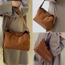 Load image into Gallery viewer, Sophisticated Suede Women's Tote Bag - Genuine Leather Handbag with Multiple Compartments