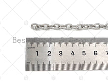 Load image into Gallery viewer, 6x8mm Quality Stainless Steel Oval Link Chain by Yard, Texturized Oval Chain, Silver Unfinished Jewelry Chains, Wholesale Chain, sku#A100