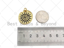 Load image into Gallery viewer, Black Enamel black cz swirl charm, 18K Gold Medallion Charm,Sku#L566