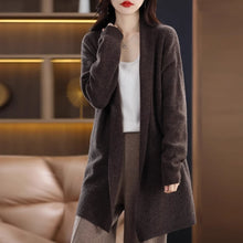 Load image into Gallery viewer, Womens Stylish Loose-fitting Mid-length Knit Cardigan