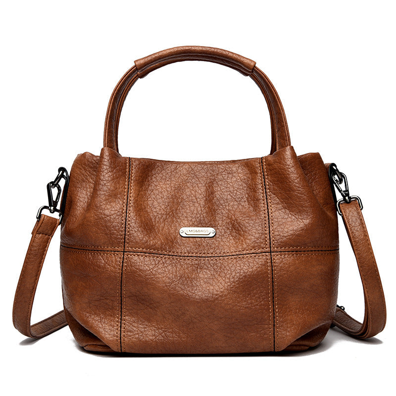 High-Capacity Soft PU Leather Shoulder Bag