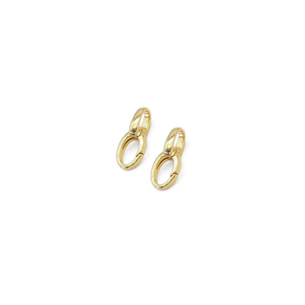 Plain Gold Oval Link Charm Holder/Snap Click Clasp/Chain Link, SKU#Y836