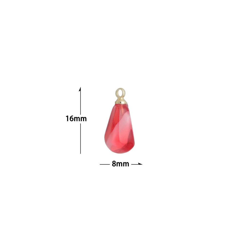 Gold Red Pomegranate Seed Charm Pendant,Sku#LK1250