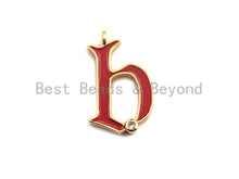Load image into Gallery viewer, Enamel pave alphabet letter, Alphabet Charms, Initial Alphabet Letters, Custom Naming Pendants, Initial Letter b Pendant,13x23mm,sku#B124