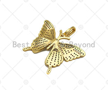 Load image into Gallery viewer, Colorful CZ Micro Pave Butterfly Shape Pendant/Charm,Cubic Zirconia Charm, Necklace Bracelet Charm Pendant,42x31mm, Sku#LD34