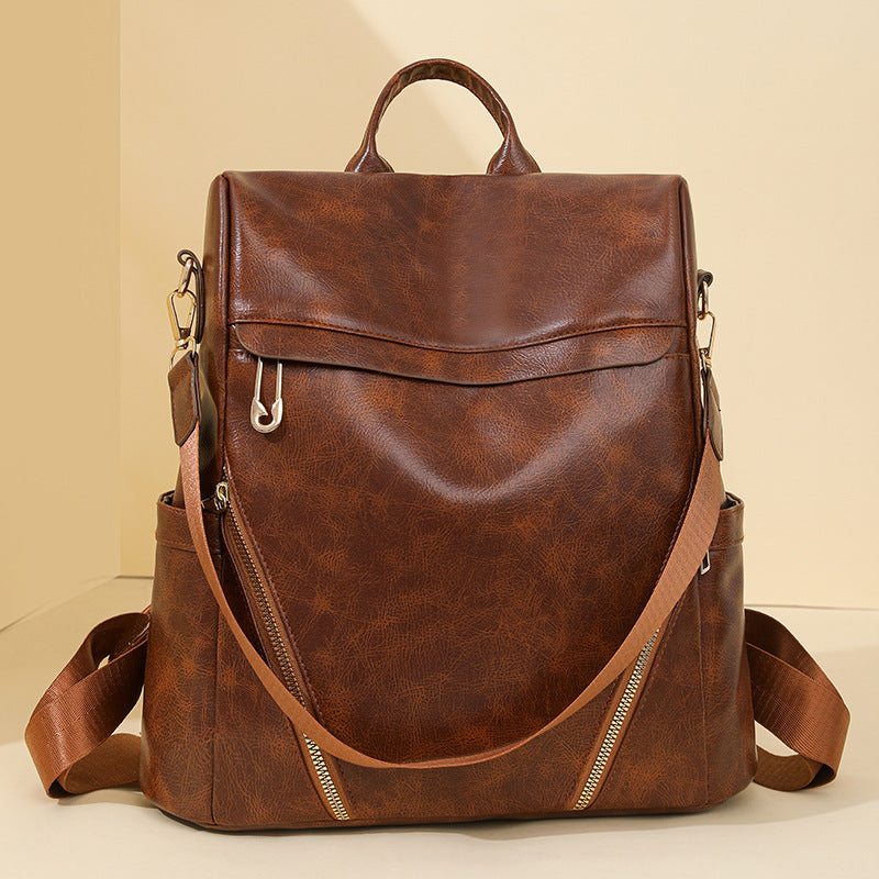Women's Soft PU Leather Shoulder Bag – Waterproof Crossbody with Multi-Pocket Organizer | Black, Brown, Coffee, Gray