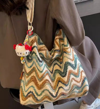 Load image into Gallery viewer, Women's Embroidered Canvas Crossbody Bag – Ethnic Boho Shoulder Bag with Pendant Option