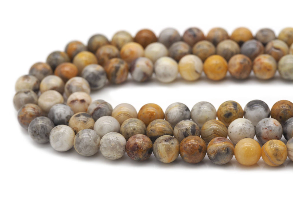 Natural Crazy Lace Agate Round Smooth Beads, SKu#U1328