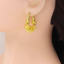 Load image into Gallery viewer, Gold Silver DNA Swirled Oval  Earrings, Sku#A238
