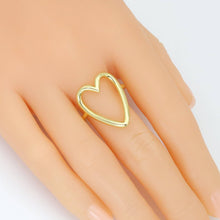 Load image into Gallery viewer, Plain Gold Silver Frame Heart Adjustable Ring, Sku#A378