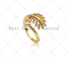 Load image into Gallery viewer, CZ Leaf Shape Adjustable Ring, Sku#X194
