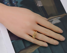 Load image into Gallery viewer, Movable CZ Spacer Gold Double Line Ring, Sku#LD304