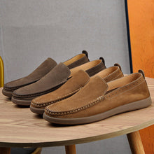 Load image into Gallery viewer, Men's Casual Breathable Genuine Leather Slip-On Shoes – Round Toe Dress Loafers