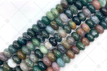 Load image into Gallery viewer, 2mm Large Hole Natural Indian Agate Beads, 6x10mm Rondelle Smooth Indian Agate, Big Hole Beads, 8" Long Strands, Sku#U1238C
