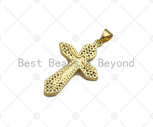 Load image into Gallery viewer, CZ Micro Pave Jesus On Cross Pendant/Charm,Cubic Zirconia Charm, Necklace Bracelet Charm Pendant,19x30mm, Sku#JL15