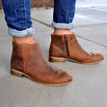 Load image into Gallery viewer, Women's Waterproof Platform Ankle Boots - Korean Style Side Zipper Low Heel Boots