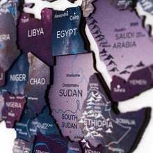 Load image into Gallery viewer, 3D Wooden World Map Sirius
