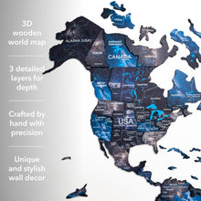 Load image into Gallery viewer, 3D Luminous Colored Wooden World Map Space