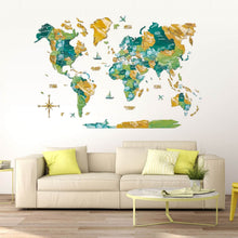 Load image into Gallery viewer, 3D Wooden World Map Surface