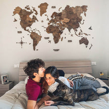 Load image into Gallery viewer, Wall Decor Bundle: 3D Wooden World Map with Flag Pins