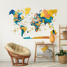 Load image into Gallery viewer, 3D Wooden World Map Indie