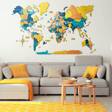 Load image into Gallery viewer, 3D Luminous Colored Wooden World Map Indie