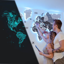 Load image into Gallery viewer, 3D LED / LUMINOUS Wooden World Map 3.0 Nordik