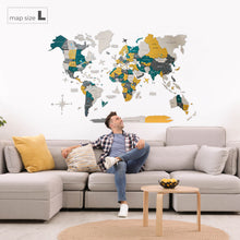 Load image into Gallery viewer, 3D Wooden World Map Country