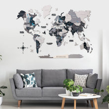 Load image into Gallery viewer, 3D Wooden World Map Nordik