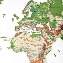 Load image into Gallery viewer, 3D Luminous Colored Wooden World Map Physical