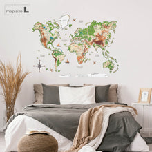 Load image into Gallery viewer, 3D Wooden World Map Physical