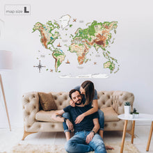 Load image into Gallery viewer, 3D Wooden World Map Physical