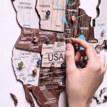 Load image into Gallery viewer, 3D Wooden World Map Cappuccino