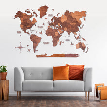 Load image into Gallery viewer, 3D Wooden World Map Oak (for US only)