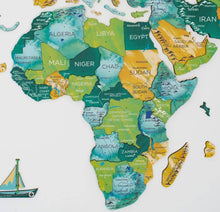 Load image into Gallery viewer, 3D Wooden World Map Surface