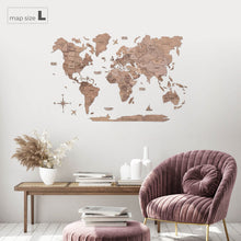 Load image into Gallery viewer, 3D Wooden World Map Terra (for US only)