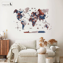 Load image into Gallery viewer, 3D Wooden World Map Dune