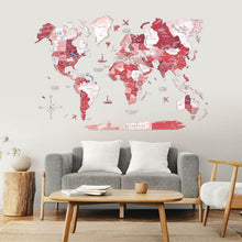 Load image into Gallery viewer, 3D Wooden World Map Volcano