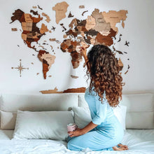 Load image into Gallery viewer, 3D Wooden World Map Multicolor (for US only)