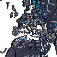 Load image into Gallery viewer, 3D Wooden World Map Midnight