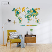 Load image into Gallery viewer, 3D Wooden World Map Surface