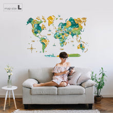 Load image into Gallery viewer, 3D Wooden World Map Surface