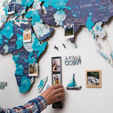 Load image into Gallery viewer, 3D LED / LUMINOUS Wooden World Map 3.0 Ocean