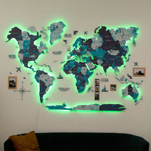 Load image into Gallery viewer, 3D LED / LUMINOUS Wooden World Map 3.0 Ocean