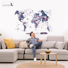 Load image into Gallery viewer, 3D Wooden World Map Milky Way