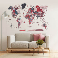Load image into Gallery viewer, 3D Wooden World Map Cliff